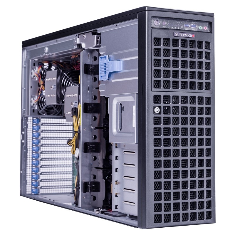 超微7049GP TRT四路RTX 3090/A100 GPU服务器深度学习工作站至强可扩展训练主机 准系统 不含GPU显卡